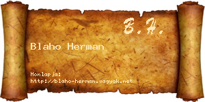 Blaho Herman névjegykártya